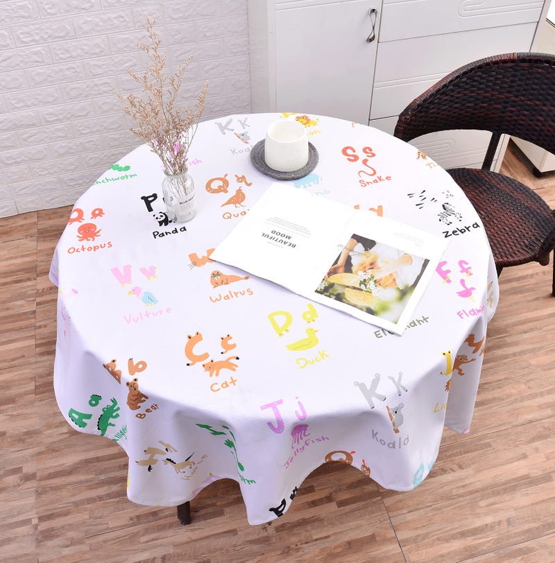 WOMUMON 51" Splat Mat for Under High Chair/Arts/Crafts, Baby Washable Spill Mat Waterproof Anti-Slip Floor Splash Mat, Portable Play Mat and Table Cloth - Image 4