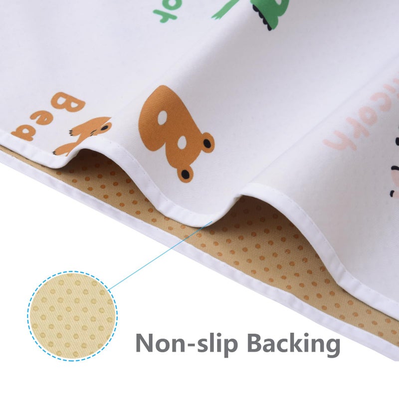 WOMUMON 51" Splat Mat for Under High Chair/Arts/Crafts, Baby Washable Spill Mat Waterproof Anti-Slip Floor Splash Mat, Portable Play Mat and Table Cloth - Image 3