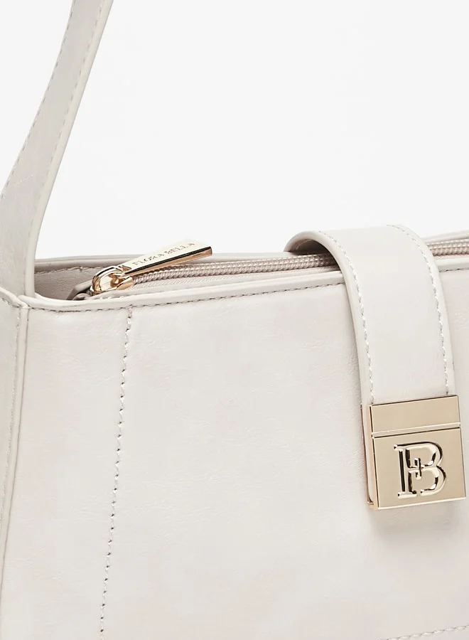 Flora Bella By Shoexpress Women's Solid Shoulder Bag with Adjustable Strap and Button Closure