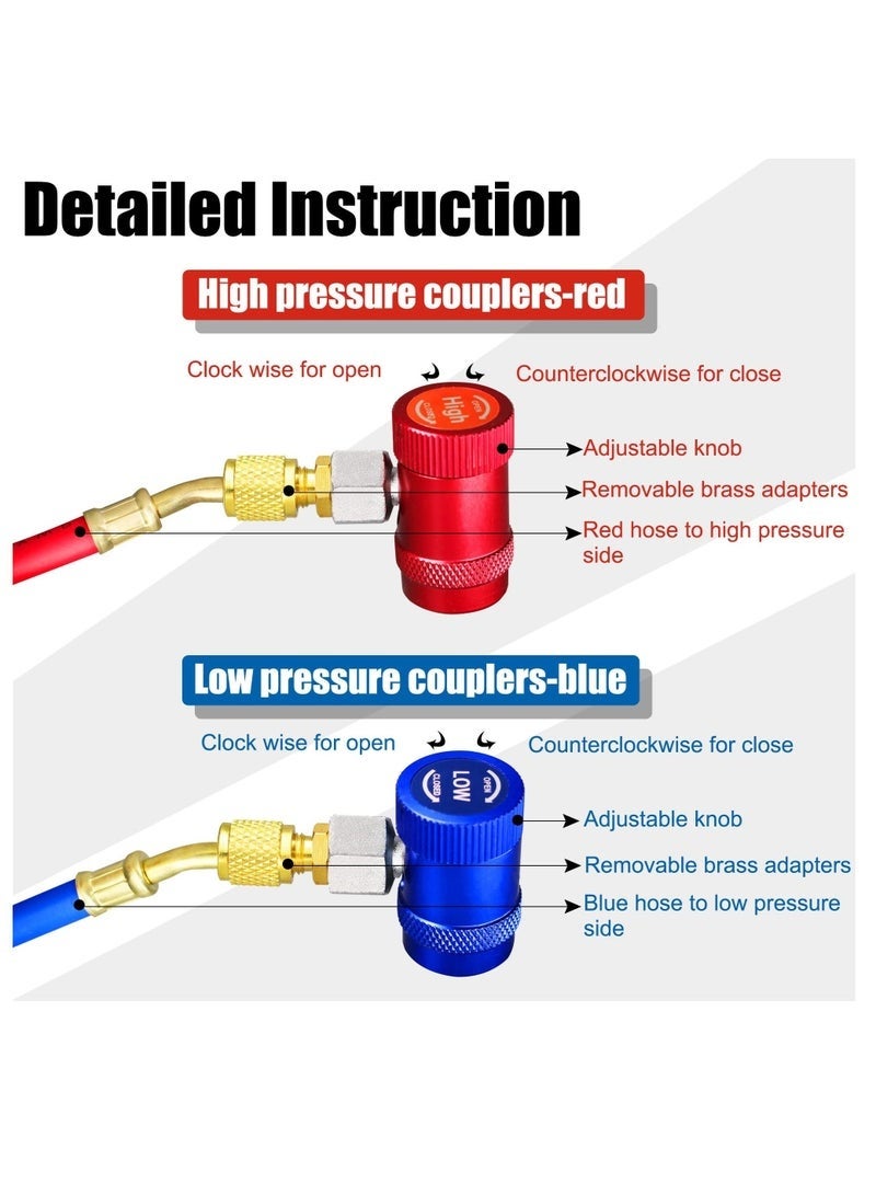 SafiDur Quick Coupler Adapter Fittings R1234yf High Side And Low Side For Air Conditioning Evacuation - Image 5
