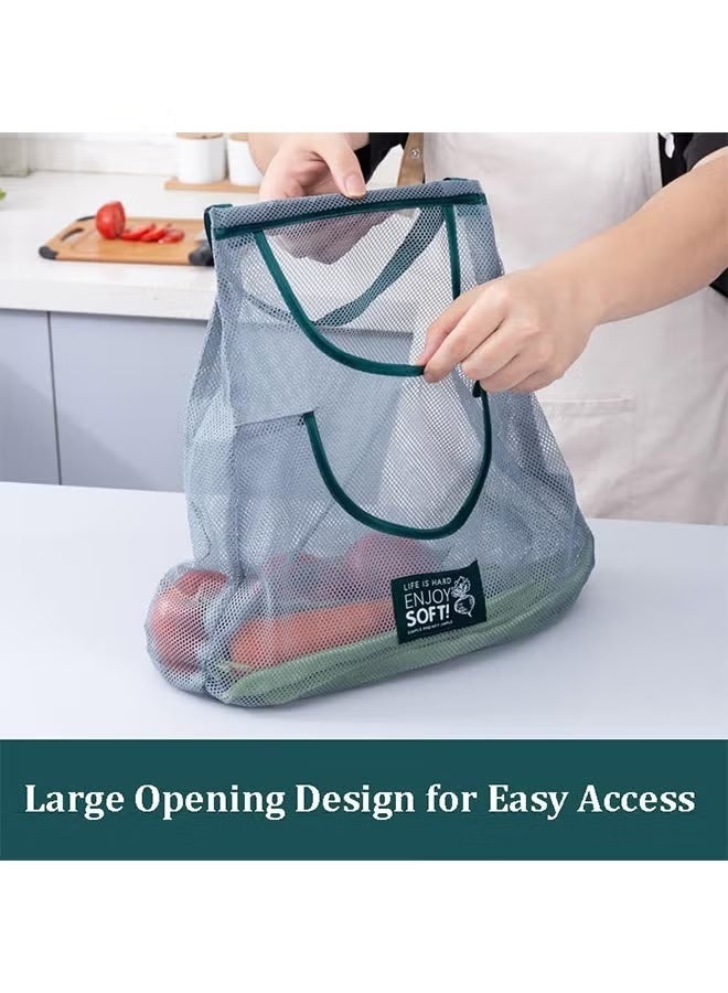 3 PCS Hanging Mesh Storage Bags, Reusable Hanging Mesh Storage Organizer Mesh Bag, Breathable Net Bags for Fruit Vegetable - Image 5