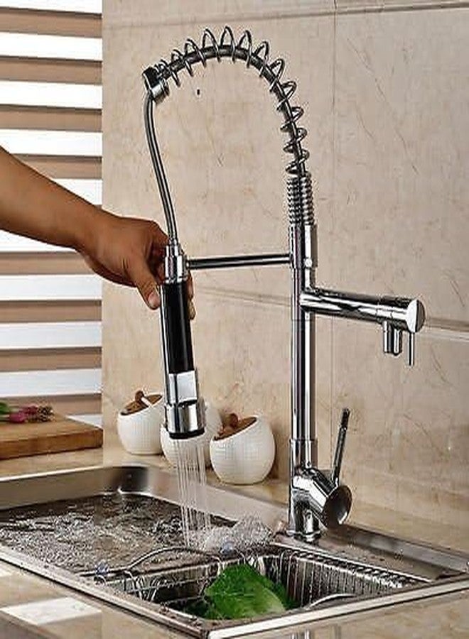 PIPULSE Versatile 2-Mode Pull-Down Kitchen Faucet with Swivel Spout Multi-Function Faucet Dual Swivel/Hot and Cold Water Mixer/Spring-Style Mounted Faucet - Image 5