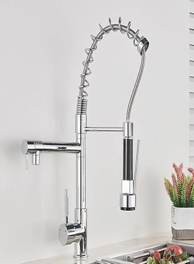 PIPULSE Versatile 2-Mode Pull-Down Kitchen Faucet with Swivel Spout Multi-Function Faucet Dual Swivel/Hot and Cold Water Mixer/Spring-Style Mounted Faucet - Image 1