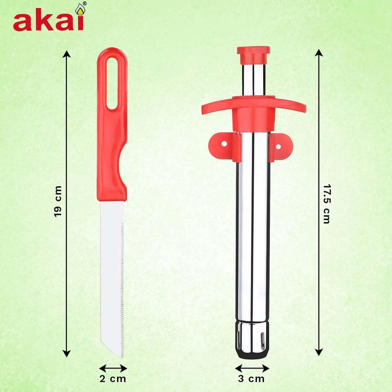 Akai Stainless Steel Kitchen Gas Lighter with Free Kitchen Knife, Dual Utility Delight, Gas Lighter and Knife Combo Pack - Image 4