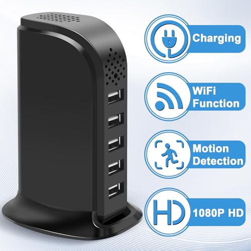 HSKAH Wireless USB Charger Camera with Motion Detection WiFi Nanny Cam for Pet Home Security Phone App USB Charging - Image 3
