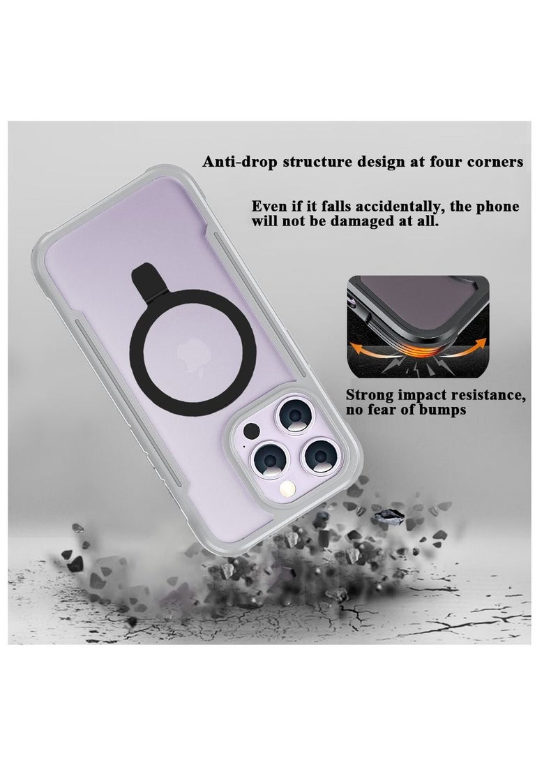 ULHYC - Protective Case Cover For iPhone 15 Pro Double-sided Non-slip PC+TPU Magsafe Magnetic With Holder - Image 1