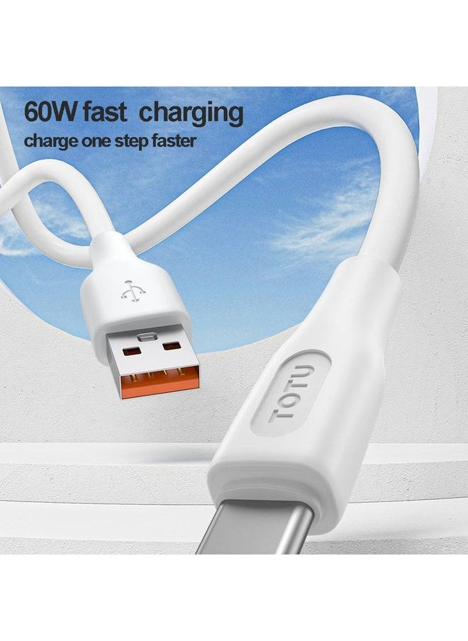 Totu TOTU CB-4 Series USB-C / Type-C to USB-C / Type-C Fast Charge Data Cable, Length:1m(White)  - Image 2