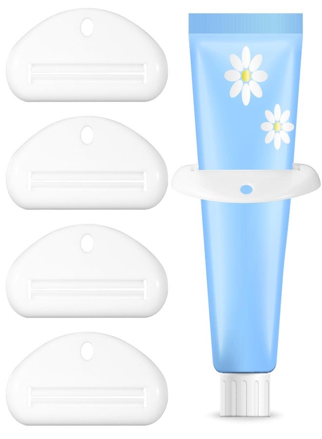 Ajcotahm 5PCS Toothpaste Squeezer, Plastic Toothpaste Tube Clip Dispenser for Bathroom Cream Cosmetics Paint(White) - Image 1