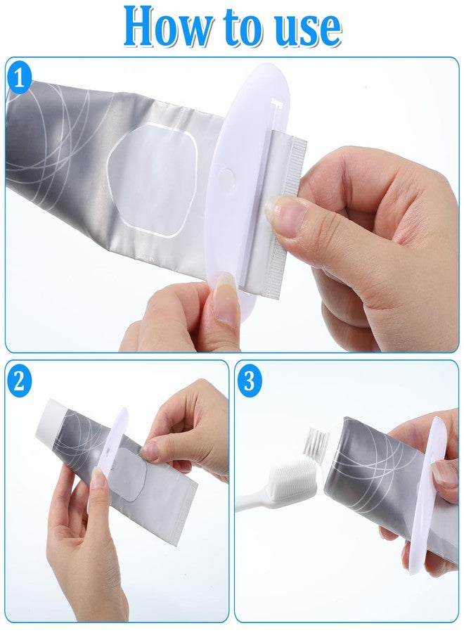 Ajcotahm 5PCS Toothpaste Squeezer, Plastic Toothpaste Tube Clip Dispenser for Bathroom Cream Cosmetics Paint(White) - Image 4