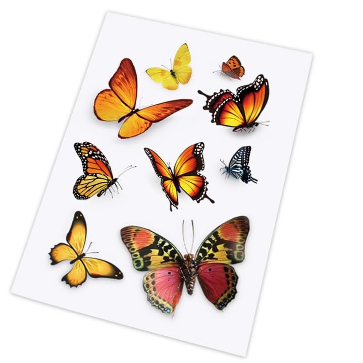 Fsforcar Butterfly Vinyl Car Stickers Butterflies Insect Scratch Cover Waterproof Bumper Decals for Automotive Motorcycle Helmet Luggage Window Wall Home Decor Easter Type E - Image 1
