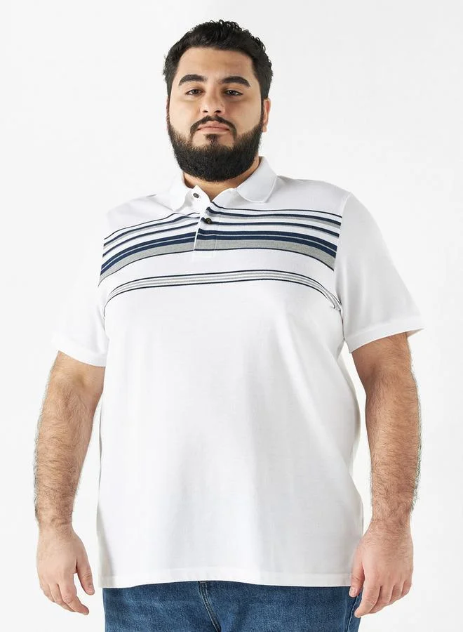 Splash FAV Striped Polo T-shirt with Short Sleeves