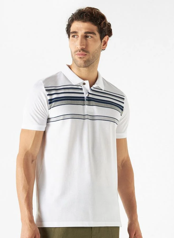 Splash FAV Striped Polo T-shirt with Short Sleeves