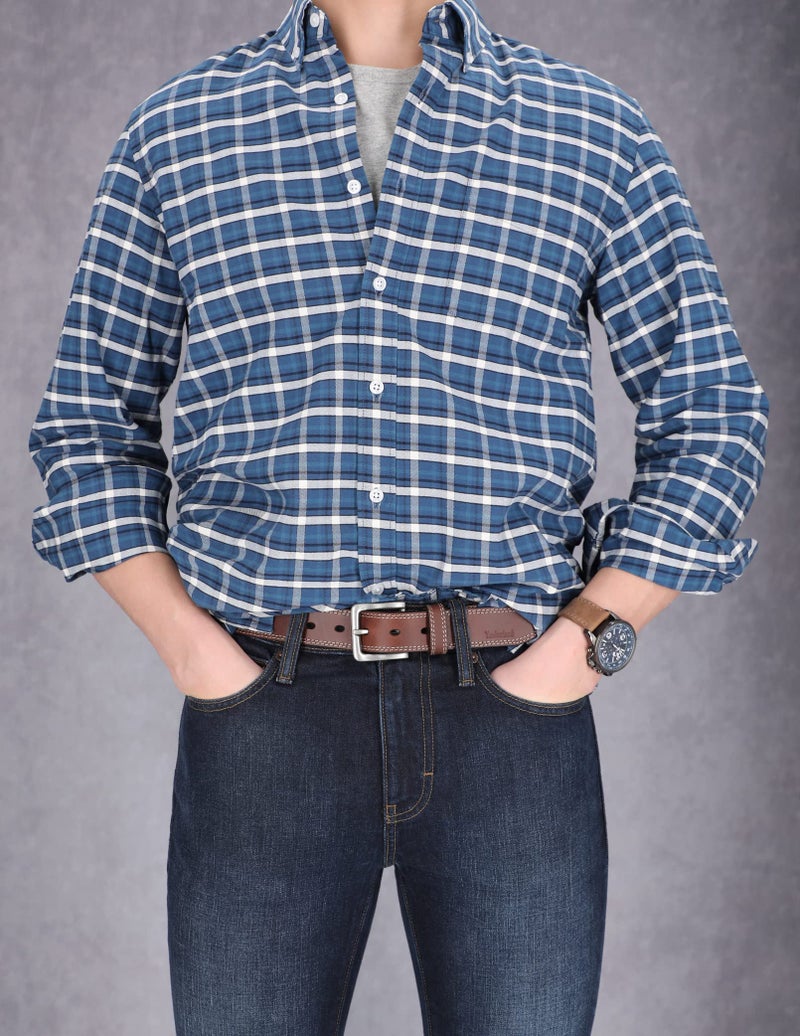 Timberland Men's Classic Leather Jean Belts 1.4 Inches Wide, Dark Brown (Stitched), 42 - Image 3