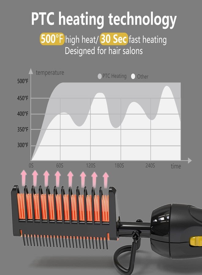 Dan Technology 500℉ hot Comb,60 Min Auto-Off Hair Straightener Comb,7 Temperatures Adjustable Ceramic hot Comb,Electric Pressing Comb for Natural Black Hair - Image 3