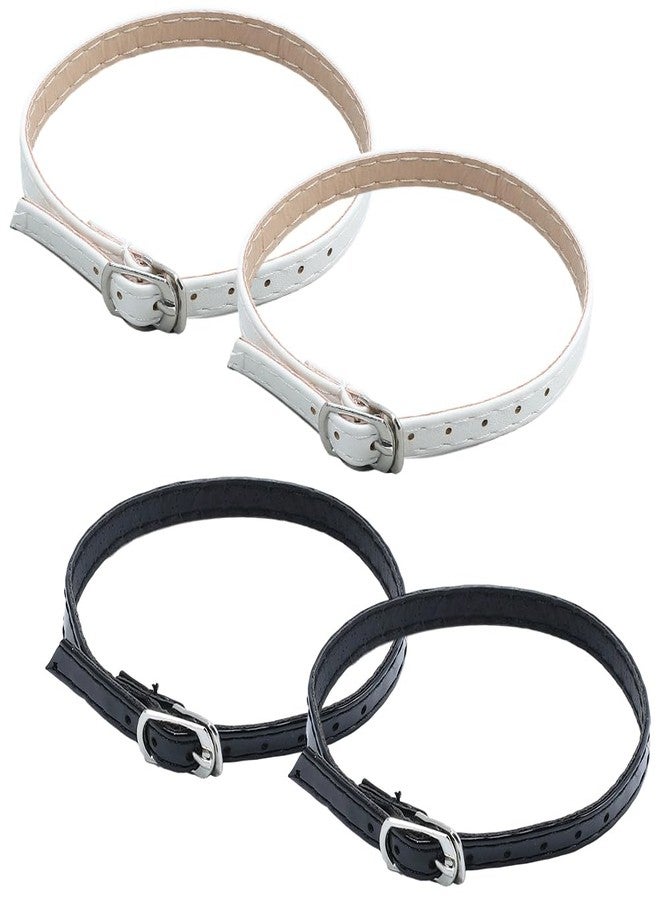 CALFOVERA 2 Pairs PU Leather Replacement Ankle Strap for High Heels 2 Colors Detachable Shoe Lace Straps with Buckle Adjustable Leather Shoelace Belt Band for Women Holding Loose Slip Heel - Image 1