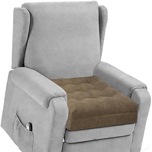 TANYOO Recliner Cushion for Elderly Patented Dual Seat Cushion for Sagging Recliner Replacement Booster Cushion for Easy Get Up from Chair Sofa Couch Relieves LongSitting Pain 20x20x5 Brown - Image 1