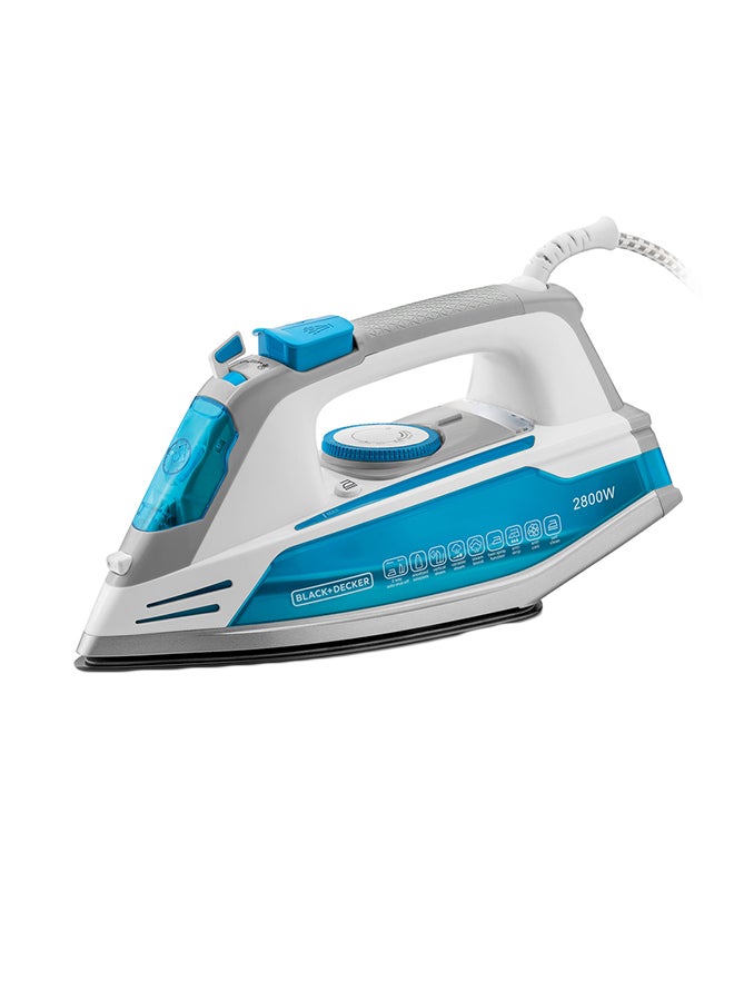 BLACK+DECKER Steam Iron 2800 Watt 2800 W X2800-B5 White/Blue - Image 1