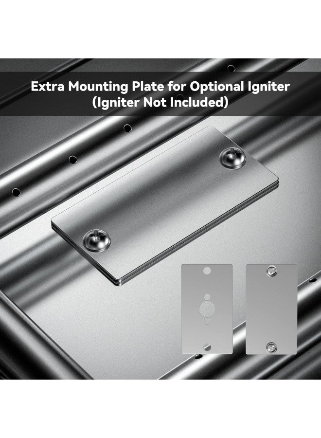 Skyflame بان وموقد حريق قابل للإدخال من الفولاذ المقاوم للصدأ على شكل مستطيل من سكاي فليم مع غطاء الموقد، منطقة احتراق 24 × 8 بوصة - Image 3