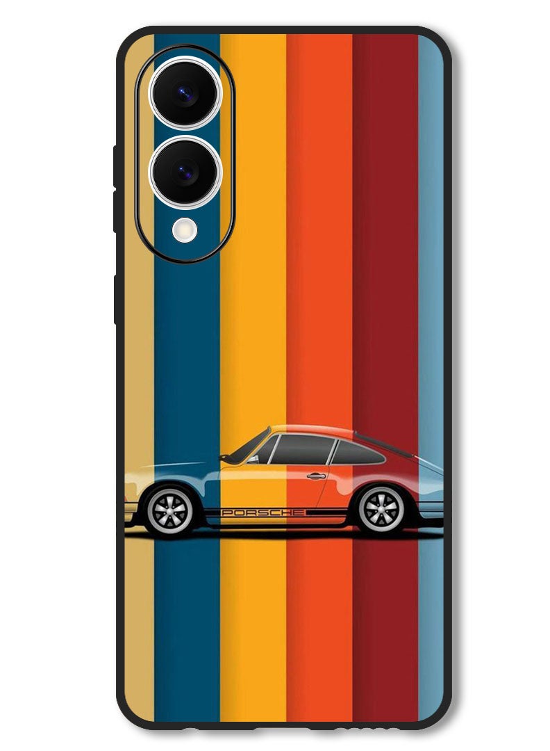 Theodor Case Compatible with Samsung Galaxy S25 Edge 6.7 Inch Protection Shockproof Bumper Cover Vintage Porche - Image 1