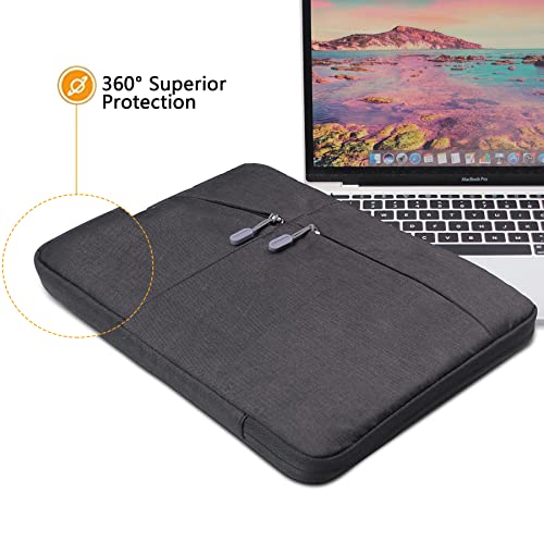 Megoo 15" Laptop Sleeve for Microsoft Surface Laptop 5/4/Book 3 15.6", MacBook Air 15.3"/Pro 16.2", Samsung Galaxy Book 15.6", Carry Case for 15" 16" Chromebook Computer(Black) - Image 4