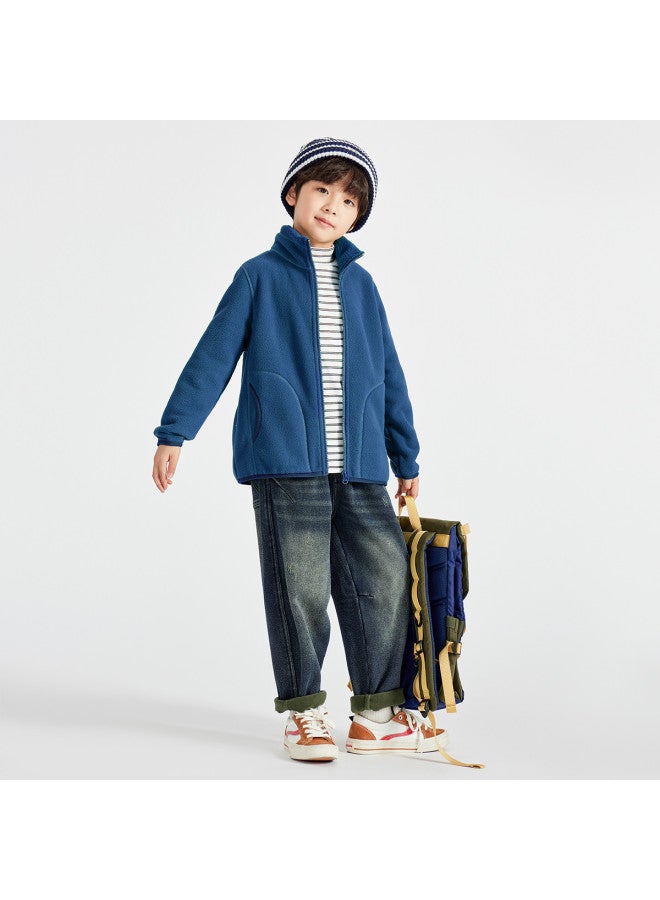 دبل 【ذو وجهين من الفليس】2025 معطف أولاد موضة الخريف والشتاء، فليس رياضي عادي للأطفال الصغار والأطفال الأكبر سناً - Image 3