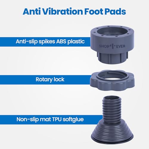 Shop4Ever Adjustable Washing Machine Stand Legs (Set of 4) | Anti-Vibration & Anti-Slip Rubber Base | Height Raiser for Front/Top Load | Heavy Duty Supports Up to 300KG | for Fridge & Appliances - Image 3