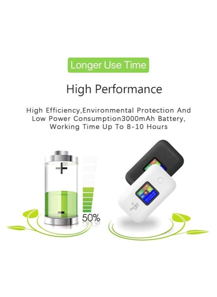 عام لاسلكي واي فاي راوتر محمول مودم 3000mAh عالية السرعة المحمولة أوراسيا السفر واي فاي مودم مع فتحة بطاقة سيم لمدة تصل إلى 10 أجهزة - Image 3