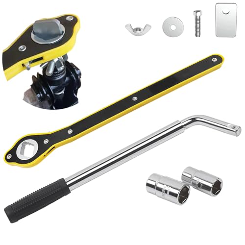 QISF 4PCS Car Wrench Set1420Inch Telescoping Lug Nut Wheel Wrench with Standard 1719mm 2122mm Sockets Car Jack Hexagon Ratchet Wrench Positive and Reversal Knob Design for Scissor Jack - Image 1