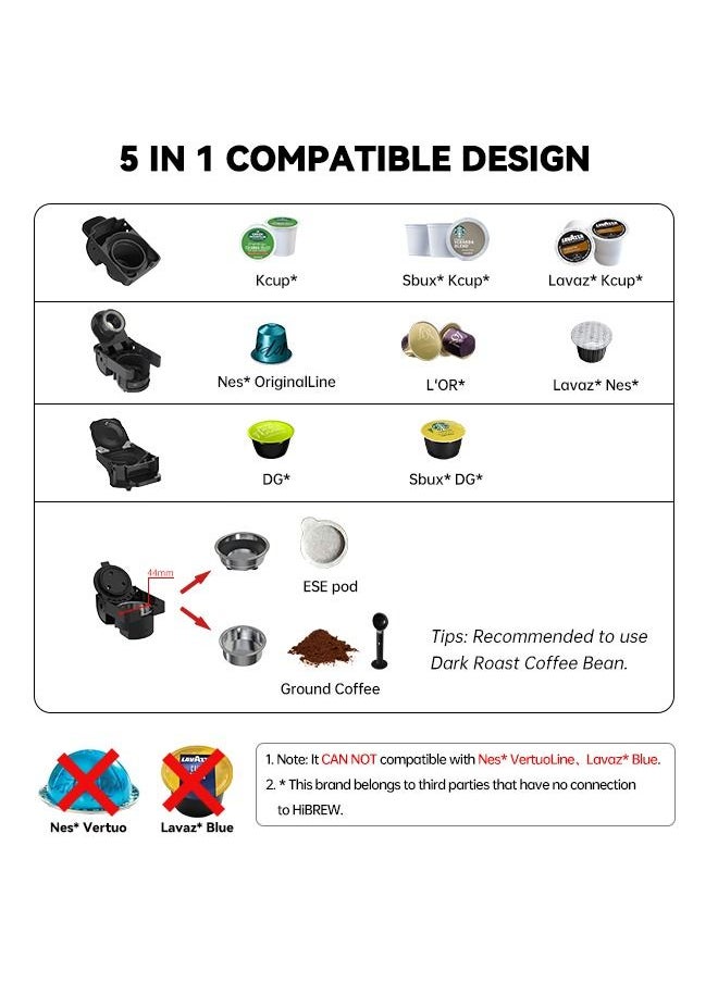 HiBREW Multiple Capsule Coffee Machine Hot/Cold Dolce Gusto Milk Nespresso Capsule ESE Pod Ground Coffee Cafeteria  5 in 1 H2B - pzsku/Z2F65C9AA0B49A7959E70Z/45/_/1681539594/a8c5b234-82e9-4b9b-96b8-975a4dd3b3ff