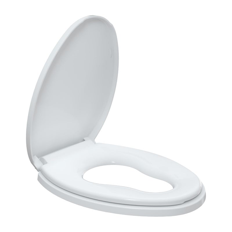 RT R&T Elongated Toilet Seat with Built in Potty Training Seat, Slow Close Toddler Seat Fits both Adult and Child, Easy To Install & Clean - Image 1