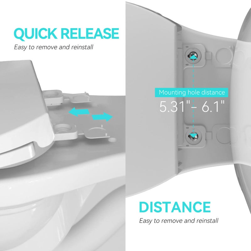 RT R&T Elongated Toilet Seat with Built in Potty Training Seat, Slow Close Toddler Seat Fits both Adult and Child, Easy To Install & Clean - Image 4