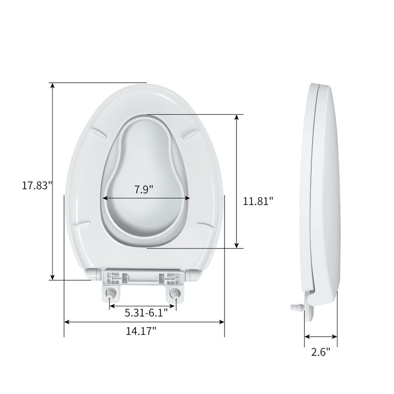RT R&T Elongated Toilet Seat with Built in Potty Training Seat, Slow Close Toddler Seat Fits both Adult and Child, Easy To Install & Clean - Image 5