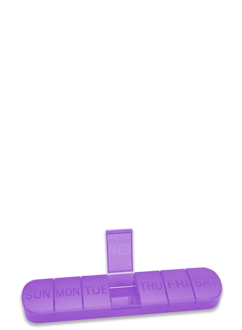 7 Days Weekly Pillbox Tablet Holder Medicine Storage Case Drug Container Pill Box Tablet Storage Box Organizer 7 Cells Pill Case | Travel | Easy To Carry | Daily Use (Purple) - Image 5