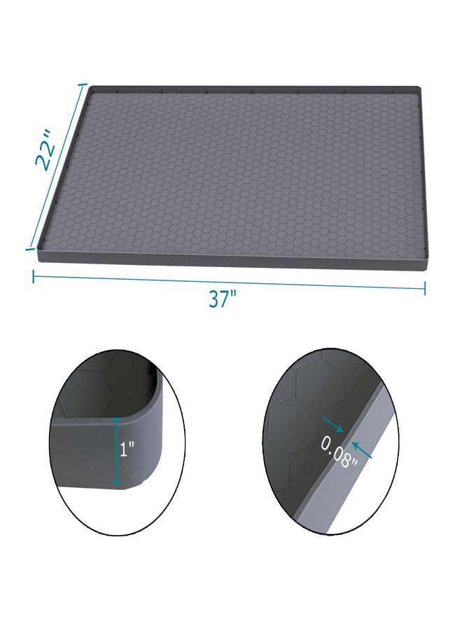 Jacooxi Under Sink Mat 37 x 22 for Kitchen Waterproof, Silicone Under Kitchen Sink Mat, Grey - Image 2