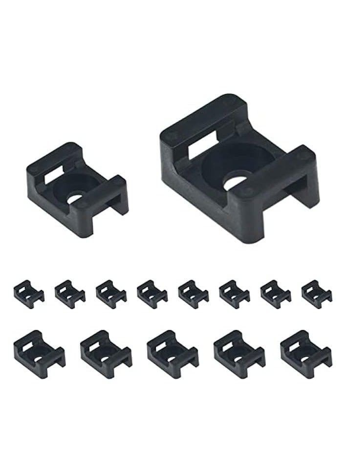 بروماس 190 قطعة من قواعد تثبيت ربط الكابل الأسود، حاملات قاعدة ربط سلكية من نوع السرج (أسود) - Image 1