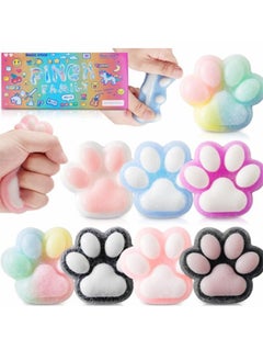 Squishy Cat Paw Squeeze Toys,7Pcs Random Color Squishy Fidget Toy,Kawaii Squishies Sensory Toys, Furry Paws Squishy for Party Favors,Funny Novelty Things Suitable for Adults Kids