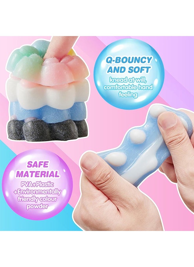 Beauenty - Squishy Cat Paw Squeeze Toys,7Pcs Random Color Squishy Fidget Toy,Kawaii Squishies Sensory Toys, Furry Paws Squishy for Party Favors,Funny Novelty Things Suitable for Adults Kids - Image 1