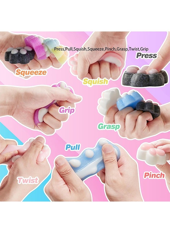 Beauenty - Squishy Cat Paw Squeeze Toys,7Pcs Random Color Squishy Fidget Toy,Kawaii Squishies Sensory Toys, Furry Paws Squishy for Party Favors,Funny Novelty Things Suitable for Adults Kids - Image 1