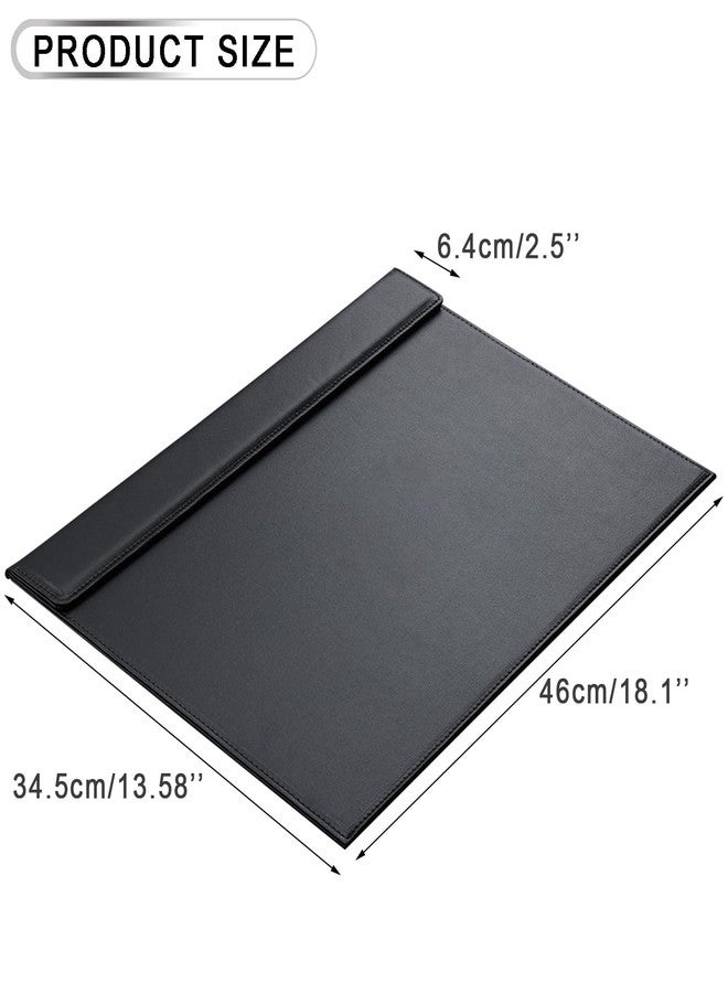 KINGFOM 18''x14'' Large Rectangle A3 Desk Writing & Drawing Desk Pad &Board Table Protector Mat with Paper Clip on Top Black - Image 3