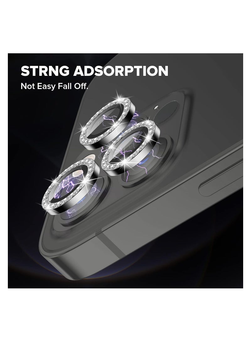 ELTRAZONE ELTERAZONE Compatible for iPhone 13 Pro Max(6.7’’) iPhone 13 Pro(6.1’’) 2021 Camera Lens Protector, 9H Tempered Glass Film Full Cover Glitter Diamond Sticker Accessories for iPhone 13 Pro/Pro Max - Image 3