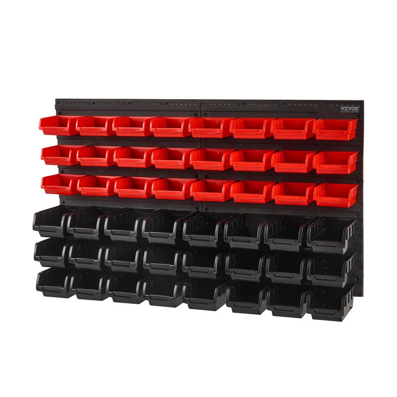 VEVOR 48Bin Wall Mounted Storage Bins Parts Rack Organizer Garage Shop Tool Organizer for Screws Nuts Bolts Nails Beads and Small Hardware Parts With Wall Panels - Image 2