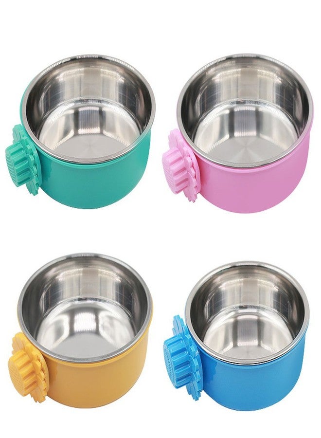 DEVILMAYCARE Pet Feeder Dog Bowl Stainless Steel Food Hanging Bowl Crates Cages Dog Parrot Bird Pet Drink Water Bowl Dish Accessory (L: 6''x2.2'', Pink) - Image 4
