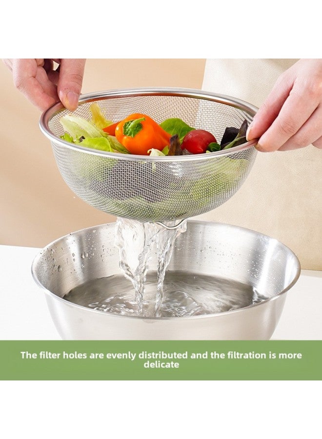 304 Stainless Steel Japanese-style Cooking Basin Drainer Basin Household Vegetable Washing Basket Printing Scale Baking Washing Rice Beating Egg And Basin-Specifications:304 Basin Spray Paint—sand Yellow-Color:22cm  - Image 5