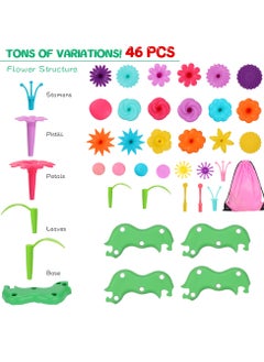 Excefore Flower Garden Building Set, 46 PCS Flower Garden Building Toys for Girls, STEM Gardening Pretend Play Set, Stacking Game for Toddlers and Preschoolers, Ages 3-8 Years  - Image 3