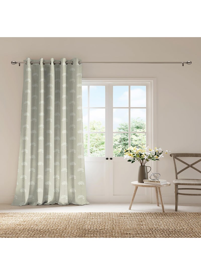 DDECOR Live beautiful Ddecor Curtain Pack of 1 Polyster Jacquard Floral Curtain Large Door 9 FT Eleanor Room Darkening 135 CM X 270 CM Beige  - Image 1