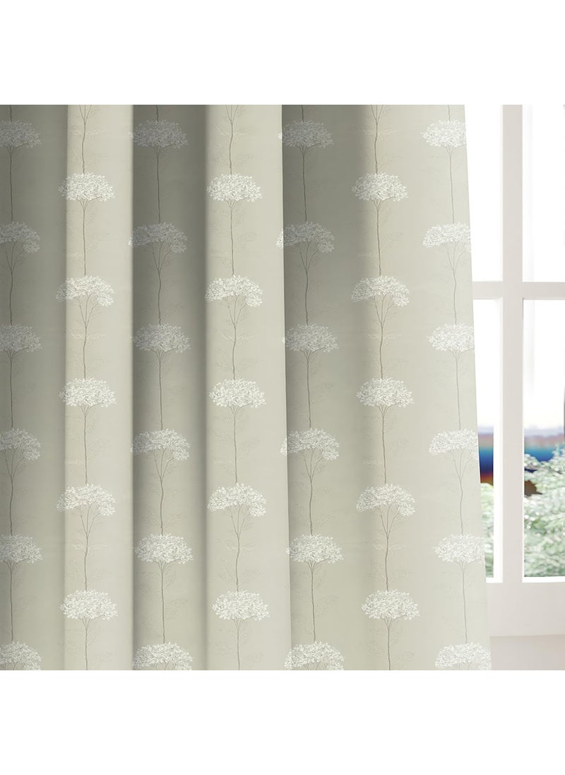 DDECOR Live beautiful Ddecor Curtain Pack of 1 Polyster Jacquard Floral Curtain Large Door 9 FT Eleanor Room Darkening 135 CM X 270 CM Beige  - Image 3