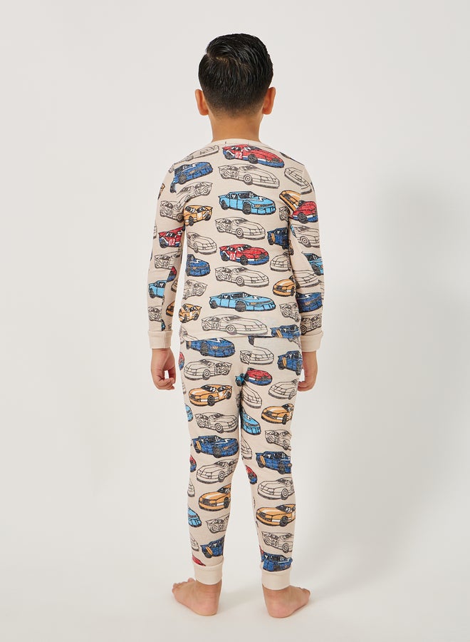 Styli Graphic Print Round Neck T-Shirt and Shorts Pyjama Set - Image 4