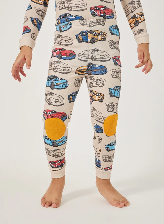 Styli Graphic Print Round Neck T-Shirt and Shorts Pyjama Set
