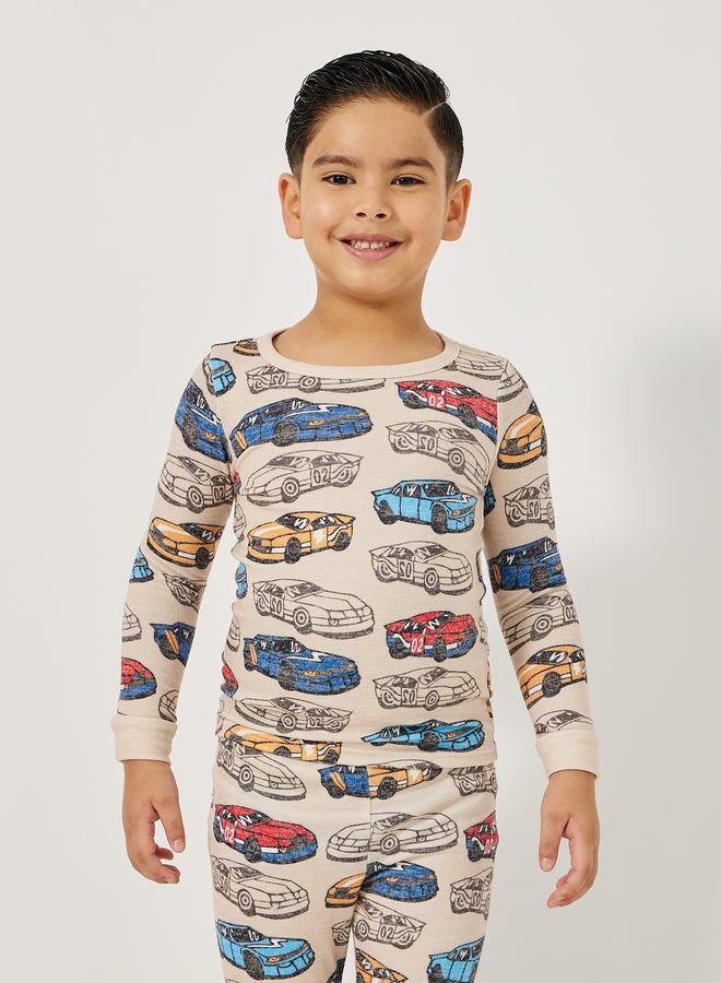 Styli Graphic Print Round Neck T-Shirt and Shorts Pyjama Set - Image 2