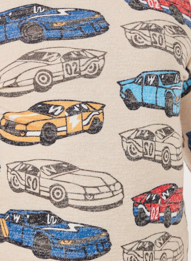 Styli Graphic Print Round Neck T-Shirt and Shorts Pyjama Set - Image 3